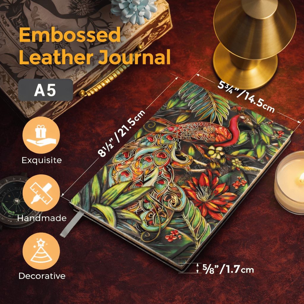 1779515157_Premium 3D Peacock Embossed A5 Leather Notebook Diary for Corporate Gifting- 2